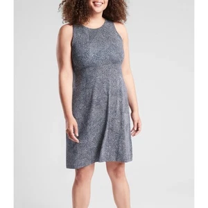 Mini Vestido Athleta Santorini Sin Mangas Azul Marino Blanco Estampado Elástico Talla S - Imagen 1 de 9