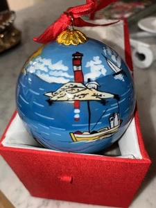 Glasskule Christmas Ornament 350533 Kyste Lighthouse Sea Scene - Picture 1 of 9