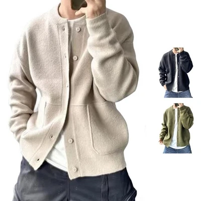 Winter Fashion Men's Knitted Cardigan Fashion Sweater Casual Style For Daily Use - image 1 of 4