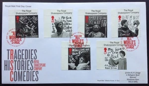 GB QEII 2011 Royal Shakespeare Co Set + Margins on First Day Cover, Avon S/H/S - Picture 1 of 2