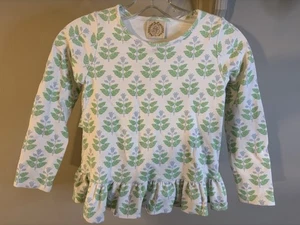 BEAUFORT BONNET COMPANY Block Print Heavy Weight Ruffle Shirt 10 Long Sleeve - Picture 1 of 4