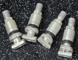 4x NEW Genuine Vauxhall Schrader Silver Tyre Pressure Sensor Valve Stem TPMS Kit - Picture 1 of 3