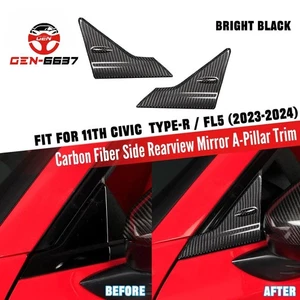 Deflectores de viento de fibra de carbono real para Honda 11ª generación Civic tipo R FL5 2023+ - Imagen 1 de 7