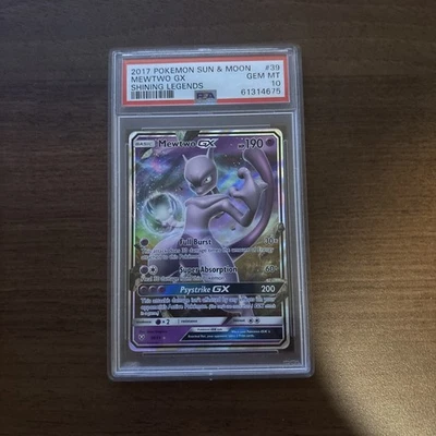 2017 POKEMON SUN & MOON SHINING LEGENDS #39 MEWTWO GX PSA 10 - Image 1 of 2