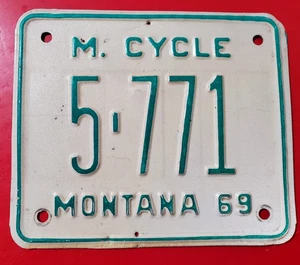 Matrícula de motocicleta Montana 1969 # 5 771 - Imagen 1 de 2