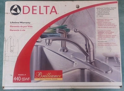 Delta Kitchen Sink Faucet 440-SSWF New 2.2GPM High Flow - Image 1 of 4