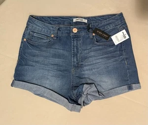 Charlotte Russe Womens Refuge Hi-Rise Denim Shorts Cuffed Medium Wash. Sz10, NWT - Picture 1 of 3