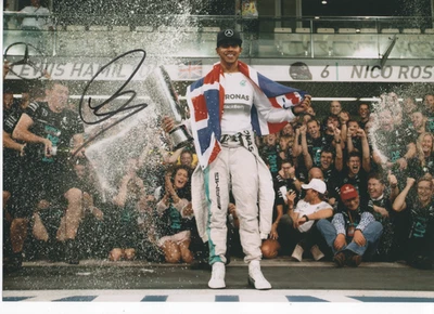 Lewis Hamilton signed photo 2014  World Champion. COA - Image 1 of 2