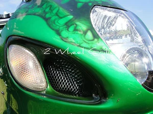 99-07 HAYABUSA GSXR 1300 CHROME NOSE COWL GRILLS SCREENS VENTS MESH GRATES - Bild 1 von 2