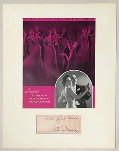 ARTHUR MURRAY signed cut and 1941 sheet music display DANCER - Picture 1 of 3