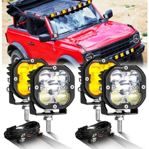 AUXBEAM 4 PIEZAS 3" LED Luz de Trabajo Luz de Conducción Punto Inundación Combo para Jeep SUV ATV - Imagen 1 de 12