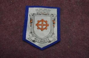 ANCIEN ÉCUSSON BISCOTTE GRECOIRE BLASON RÉGION ALSACE VILLE MULHOUSE CPA - Picture 1 of 1