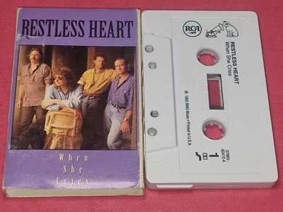 Restless Heart When She Cries Audio Cassette Tape Single In VGC (US RELEASE) - Image 1 of 4
