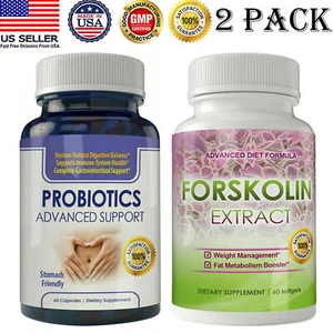 Probiotics Supplement Immune Health Forskolin Weight Loss Metabolism Boost Pills - Picture 1 of 12