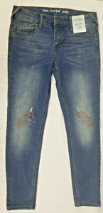 Cat and Jack Super Skinny Super Stretch Unicorn Girls Jeans Size 12 Plus - Picture 1 of 6