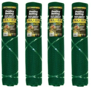 (4) YardGard 889241A 36" x 25' ft 3/4" Green Mesh PVC Poultry Netting Fencing - Picture 1 of 6