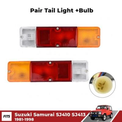 Tail Light Lamp +Bulb Pair Fits Suzuki Samurai Jeep Jimny SJ410 SJ413 1981-98 - Image 1 of 4