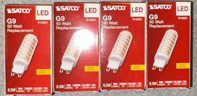 Satco S12331 - 6.5 Watt T6 LED Bulbs - G9 Base - 3000K - 120 Volt (4 Pack) - Image 1 of 4