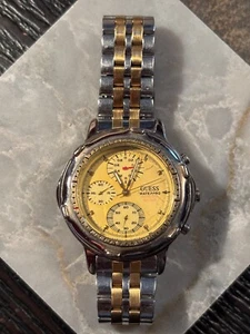 Guess two tone waterproof mens watch - Picture 1 of 2