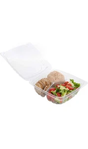 Clear To Go Food Container - 3 compartment Clamshell 1pack (200 Count) - Picture 1 of 7