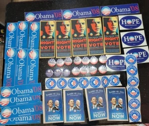 RIESIGE Barack Obama offizielle 2008 Präsidentschaftskampagne Autoaufkleber Knöpfe Posten - Bild 1 von 11
