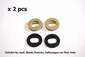 Carmats Oval BEIGE Fittings Fixation Clips for Porsche Floor Mat Fasteners 2 pcs - Picture 1 of 12