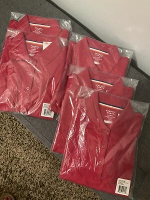 Camisetas de uniforme polo rojo tostado francés. Unisex. Talla 10-12.  LOTE DE CINCO...5. Nuevo en paquete. Foto 1 de 4
