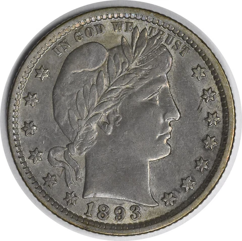 1893-O/O Barber Silver Quarter RPM1 Choice AU Uncertified #1140 Cover