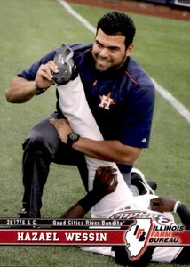 2017 Quad Cities River Bandits SGA Grandstand #32 Hazael Wessin Strength Coach 