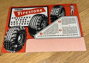 Vintage 1950's FIRESTONE TIRE Promotional Postcard - Unused - Picture 1 of 2
