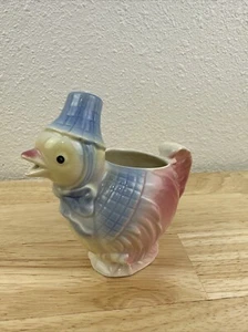 Vintage Spaulding Royal Copley Ceramic Chick Hen Blue Easter Bonnet Creamer - Picture 1 of 7