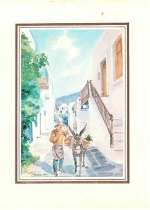 COLLECTIBLE ART Print (1956) MAN WITH DONKEY (Schmitts?) (No Glass) - Picture 1 of 1