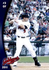 2011 Winnipeg Goldeyes Team Issue #4 Justin Bass Deland Florida FL Baseball Card