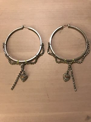 NOVO Brincos de Argola Juicy Couture Tom Prata - Imagem 1 de 2