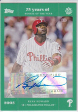 2022 Topps Rookie of the Year 75th Anniversary Ryan Howard #36 Green /50 Auto
