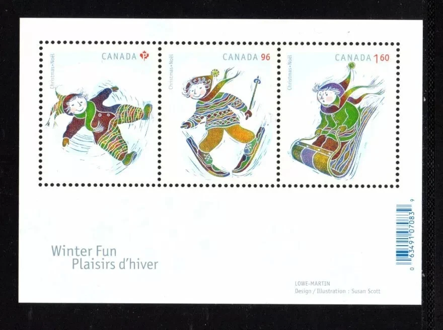 CANADA MINT SOUVENIR SHEET - SCOTT 2291 - VFNH - CHRISTMAS (WINTER FUN) - 2008 - Image 1 of 1