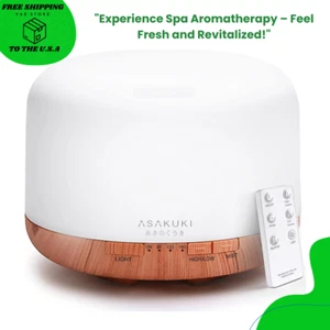 500ml Ultrasonic Fragrant Oil Diffuser – Remote Control, Timer & Auto-Off - Picture 1 of 6
