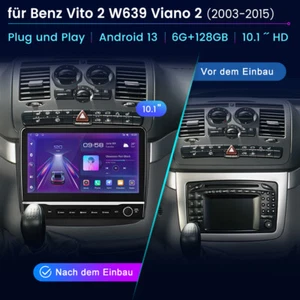 Radio de coche GPS para Mercedes-Benz Viano W639 2004-2014 Navi 6GB+128GB Android 13 - Imagen 1 de 15