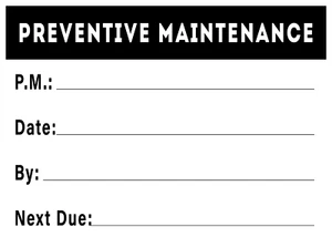 Preventive Maintenance | Laminated Vinyl Decal Sticker Label - Picture 1 of 8
