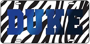 DUKE BLUE DEVILS Zebra Strioed Targa / Targa Auto Licenza NCAA Intarsiata - Foto 1 di 1