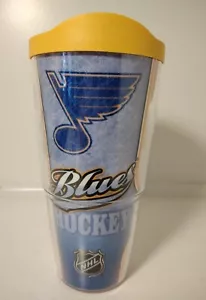 NHL ST LOUIS BLUES 24oz DOUBLE WALL TUMBLER FROM TERVIS WITH LID INCLUDED - Picture 1 of 8