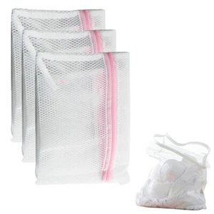 Set of 3 Mesh Laundry Wash Bags with Zipper Closure for Washing Delicate Items - Picture 1 of 1