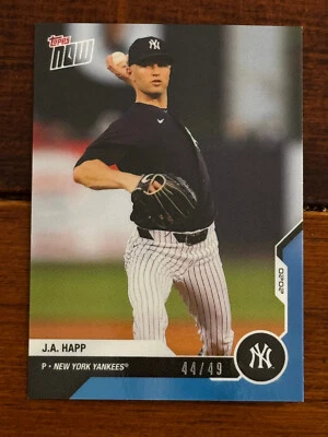 J.A. Happ 2020 Topps Now #OD-45 SSP #44/49-Yankees-FAST SHIPPING-VERY NICE - Image 1 of 2