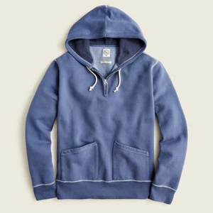 J.Crew x Wallace & Barnes heritage fleece half-zip Blue Medium EUC! - Picture 1 of 7