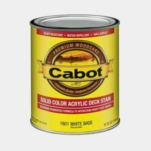 Cabot SOLID COLOR ACRYLIC DECK STAIN 31 fl oz 1801 WHITE BASE TINTABLE NEW! - Picture 1 of 1