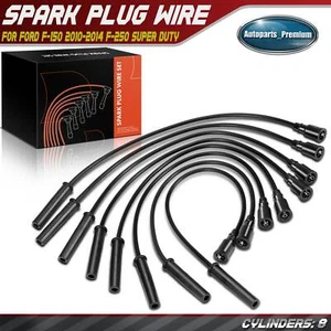 8x Spark Plug Wire Sets for Ford F-150 2010-2014 F-250 F-350 Super Duty 6.2L 8mm - Picture 1 of 9