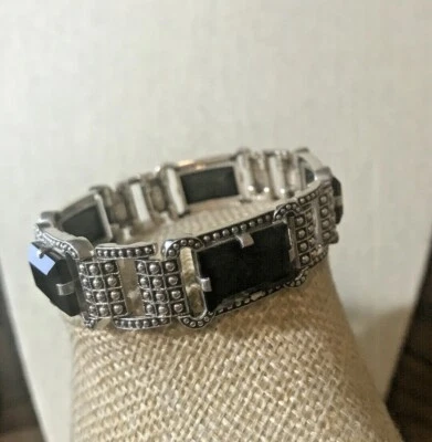 Pulsera Nicky Butler Art Deco de Plata Esterlina Ónix Negro Nueva con Etiquetas Ret $300 Foto 1 de 4
