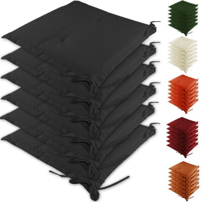 DETEX® Sitzkissen Stuhlkissen 6er Set Wasserabweisend Reißfest Auflage Stuhl