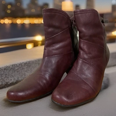 Botines Cobb Hill by New Balance para mujer talla 9M Sarah cuero rojo carrera leer Foto 1 de 4