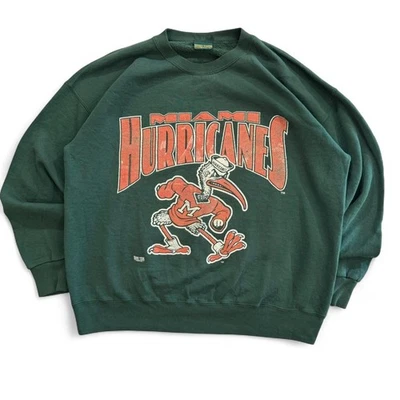 Vintage 90s Miami Hurricanes Crewneck Sweatshirt Mens AN60594 - Image 1 of 2